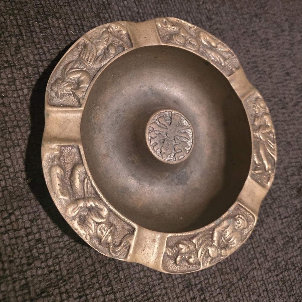 Vintage 1960s MCM Korea Brass Ashtray
